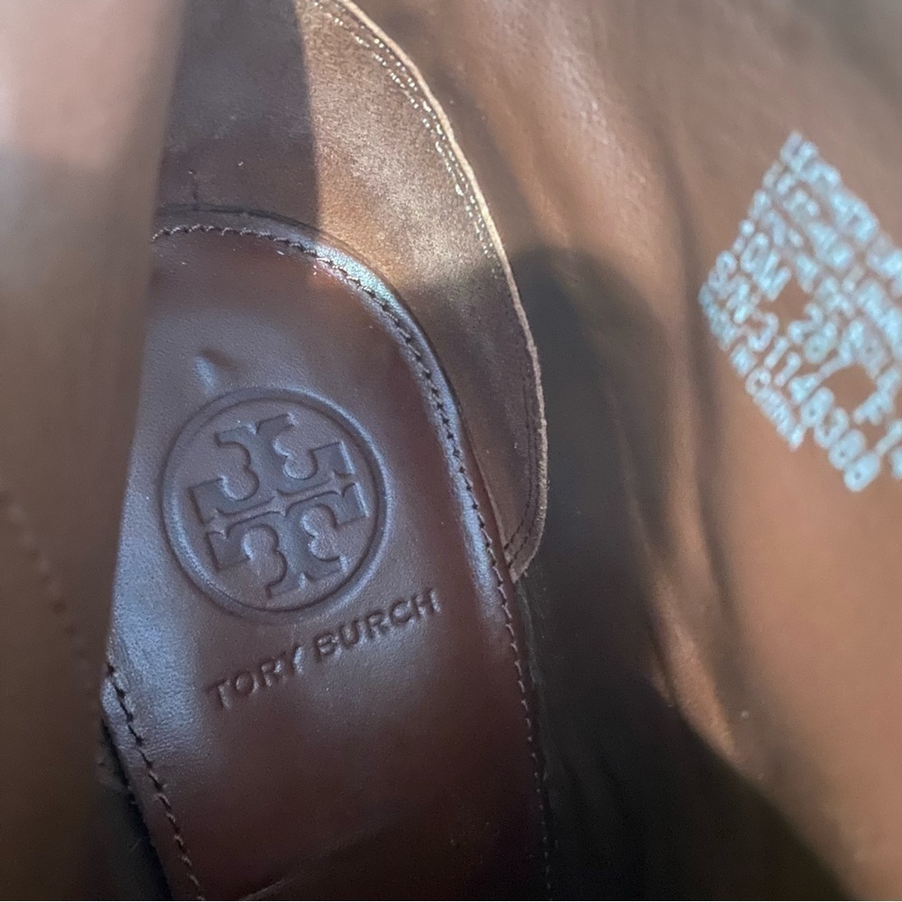 Tory Burch Brown Leather Fulton Zip Ankle Boots Booties 10 - Picture 13 of 16